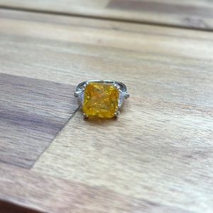 Canary Yellow Three-Stone Ring